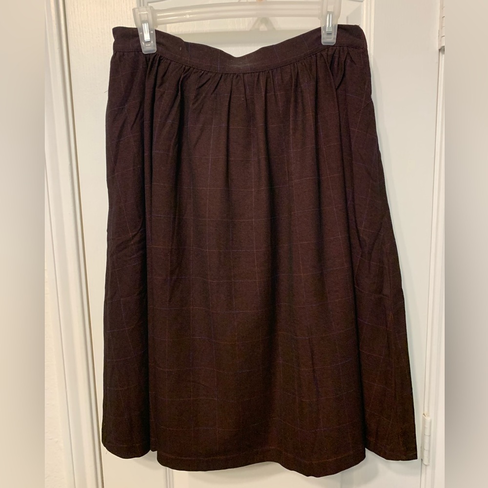 Modcloth Purple Plaid A-Line Purple Skirt with Bow